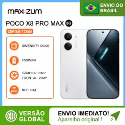 Xiaomi Poco X8 Pro Max 5G, 256GB+12GB RAM, Smartphone Processador MediaTek Dimensity 9500s, Bateria 8500 MAh, Versão Global
