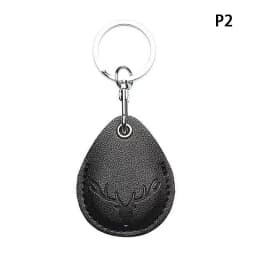 1Pc Access Card Case Leather Card Holder Keychain Key Ring Door Lock Access Tags ID Card Case Keychain Access Card Bag