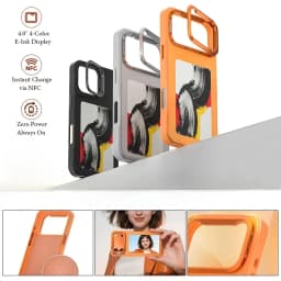Smart ink DIY photos screen case For iPhone 17/17Pro/17ProMax 4-inch high-definition NFC display with built-in stand phone case