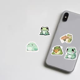 100PCS Cute Cartoon Frog Stickers Creative Handbooks Phone Cases Laptop Suitcases Water Cups Waterproof Stickers