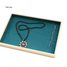Unique-Beige Velvet Necklace Ring Earring Holder Newly Wooden Jewelry Tray Series Jewelry Disply Jewellery Organizer Box