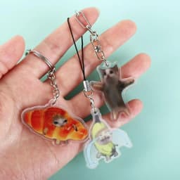 Banana Cat Happy Banana Cat Keychain Backpack Charm Pendant Banana Cat Mobile Phone Chain Cartoon Keyrings Banana Cat Pendant