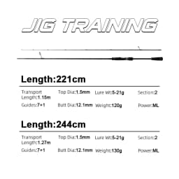 MIFINE JIG TRAINING SPIN Fishing Rod Lure 3-14g/5-21G/ 7-28g/10-42g/12-56g/20-85g Bass Perch Pike Spinning Rod Fast Hollow Tip