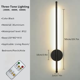 Magnetic Rechargeable 50 Wall Lamp Black Gold For Living Room Bedroom Hallway Study Stairwell Cloakroom LED Lighting Wiring Free