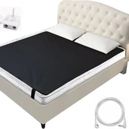 MAXSHARER Grounding Leather Mattress Grounding Sleep Mat Conductive Leather Earthing Mattress Pad for Better Sleep Reduce Stress
