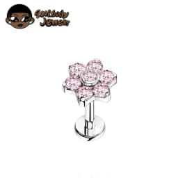 ASTM F136 Titanium Flower Piercing 16G 18G Internal Thread Labret Tragus Helix Conch Piercing Lip Nose Body Piercing Jewelry