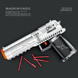 Military Series Building Block 356PCS Desert Eagle Pistol Can Shoot Model DIY Assemble Puzzle Brick Wargame Toys Birthday Gift