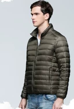 2026 Men's Lightweight Warm Coat, Winter Parkas Jacket Royal Blue Black Gray Red Green Male Light and Thin Coats