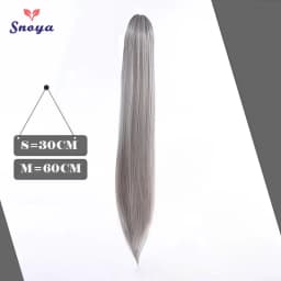 Snoya 60cm/30cm Synthetic Versatile Long Straight Claw Clip Ponytail Extensions for Ancient Costume Design Red Purple Pink Blue