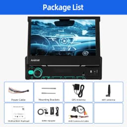 ESSGOO Android 15 Car Radio Retractable Screen Carplay 1Din Car Multimedia Player GPS Navigation Autoradio WIFI Auto Bluetooth