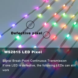 12V WS2815 4pin Backup Data Line Signal Break-point Continuous Transmission RGBIC Dreamcolor Seed Pixels Fairy String Lights