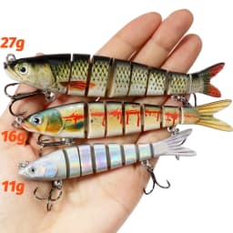 Swimbait 11g 16g 27g Multi Joint Lure Slow Sinking Bionic Segment Swimming Pesca Bass Treble Hook Carp Fishing Tackle Hard Bait