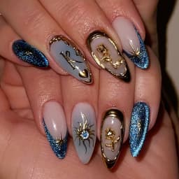 24Pcs Y2k Almond Acrylic Nails Full Cover 3D Diamond Black Nail Art Sweet Cool French Wearable Fake Nail Manicure Tips for Girls