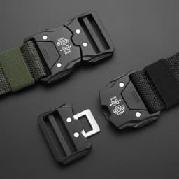 Automatic Buckle Tactical Belts Men's Woven Nylon Military Belt Durable Black Outdoor Army Hunting Golf Waist Belt