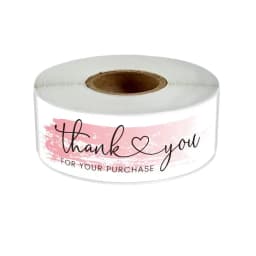 120pcs Rectangle Thank You For Your Order Sticker for packaging Stationary Stickers Roll Black Pink Transparent Thank you labels