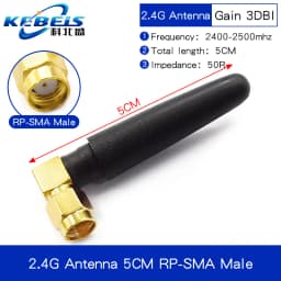 2PCS 2.4G Antenna Fold Glue Stick 3DBI WLAN Router Antenna Wifi Module Signal Enhancement 2400-2500mhz SMA Male Connector 6DBI