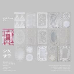 30Sheets/Bag Lace Theme PET Stickers for DIY Scrapbooking Collage Art Frame Laptop Phone Cup Luggage Guitar Skateboard Decal