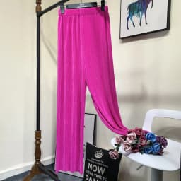 Summer Thin Chiffon Wide Leg Pants For Women Casual Candy Color Loose Long Pants Lady Solid Color Straight Pleated Trousers