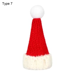Lovely Doll Scarf Hat Mini Christmas Cap Knitted Scarves Handmade Material Miniature Clothes Xmas Ornament Dollhouse Accessories