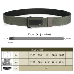 VATLTY Thick Tactical Belt for Men Metal Automatic Buckle Military Pistol Belt Tight Nylon Work Tool Belt Casual Waistband Male