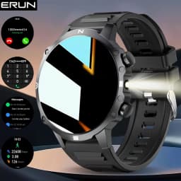 Men's Smartwatch, for iPhone and for Android Systems, Equipped with a TFT Display and LED Flashlight, Supports Multiple Sports
