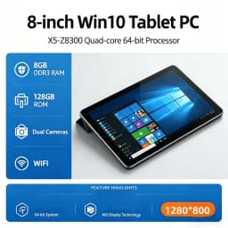 8 INCH AR3 Windows 10 Tablet PC Q1 X5-Z8300 CPU 8GB DDR3 RAM 128GB ROM Dual Cameras WIFI Quad Core 64 Bit System