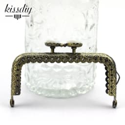 KISSDIY 10pcs 8.5CM Rose Head Pattern Purse Frame Antique Bronze Square Shape Bag Kiss Clasp Lace Metal DIY Bag Accessories