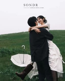 Sondr Customized Square Collar Simple Wedding Dresses Korean Photo Shoot Short Sleeves Bridal Gowns A-line Pick-ups Floor-Length