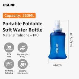 ESLNF 500ml Collapsible Water Bladder Soft Water Bag BPA‑Free Food Grade Leak‑Proof Portable Running Cycling Camping Hydration