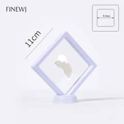 3D Floating Picture Frame Jewelry Display Shadow Box Stand Rack Coin Ring Pendant Holder Protection Gems Stone Presentation Case
