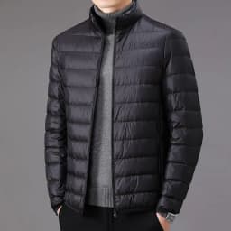 Lightweight Short down Cotton Jacket for Men Autumn Winter Fashion Urban Style Hooded Coat Thin Model Regular Length Silk Cotton