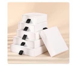 24pcs Jewelry Packaging Boxes Cardboard Drawer Jewelry Gift Display Box Bulk 8x8x2.5cm Rings Earrings Necklaces Thick Paper Box