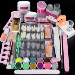Full Acrylic Powder Set, 15ml Gel Manicure Kit With And 6W LED Light For Nail Extension DIY Complete Starter Kit