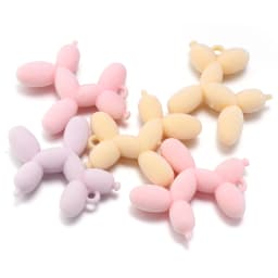 Louleur 5Pcs 46x50mm Fluffy Balloon Dog Shape Acrylic Pendant Charms Pendant For Bracelet DIY Necklace Jewelry Making