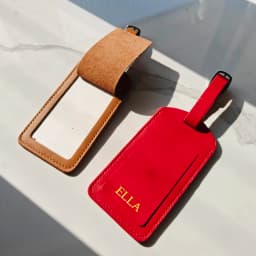 Personazlized Name Real Leather Luggage Tag Custom Letters Travel Accessories Suitcase Bag Label Luxury Trolley Case Marker Tag