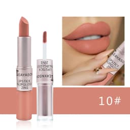 1Pc Long Lasting Velvet Matte Lipstick Double Head Lip Gloss Non-stick Cup Lip Gloss Waterproof 2 in 1 Matte Red Lipstick Makeup