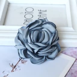 5PCS/Lot 8CM Large Satin Fabric Artificial Rose Flowers For Hats Dress Clothing Decoration DIY Brooches Hair Accessories