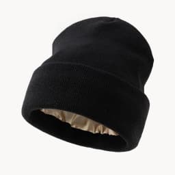 Unisex Satin Lined Knitting Beanie Hat For Women Mens Winter Silky Lining Warm Cuffed Skullies 2Layer Hair Cover Y2K HipHop Cap