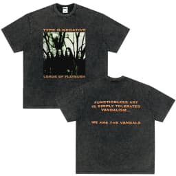 Rock Band Type O Negative The Green Man Vintage Washed T Shirt Gothic Metal Short Sleeve T-shirt Men's Vintage Hip Hop T Shirts
