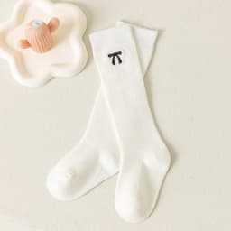 Spring Autumn Girls Knee High Socks Cotton Bow Embroidery Socks for 3-12Y Kids Solid Color Sweet Long Tube Stockings