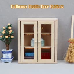 1/6 1/12 Dollhouse Miniature Bookcase Storage Rack Mini Wood Cherry Display Shelf Cabinet Cupboard Doll House Furniture Model