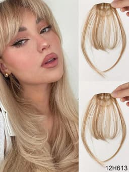 Thin Blunt Bangs Clip-On Synthetic Hair Extension Natural Looking Instant Hairstyle Quick Style Hairpiece Daily & Party