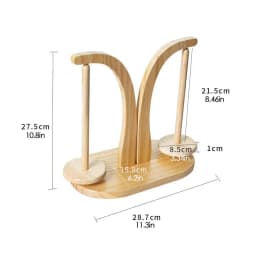 Wood Double Yarn Spindle Rotating Wooden Sewing Yarn Holder Spinner Magnetic Thread Spool Wool Ball Winder Knitting Tools