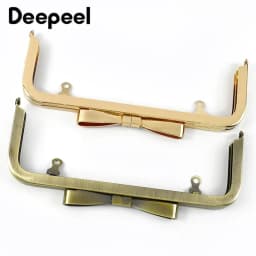 1-5Pcs Deepeel 20cm Metal Bag Handle Square Purse Frame Smooth Kiss Clasp with Screw Handbag Sewing Bracket Bags Accessories
