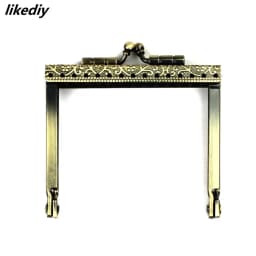 1 Piece 7 CM Square Embossing Metal Purse Frame Kiss Lock Coin Purse DIY Handmade Accessories Bronze Or Silver Or Gun Black