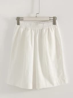 Summer White Bermuda Shorts For Women Loose A Line Lyocell Long Shorts Baggy Lady High Waist Women's Navy Wide Leg Shorts Cotton