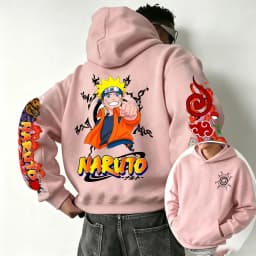 Naruto 2026 Spring and Autumn New Cartoon Anime Harajuku Y2K Street Fashion Couple Hooded Sweatshirt