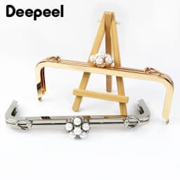 1/2Pcs Deepeel 20cm Metal Purse Frame Bag Handle Handbag Kiss Clasp Woven Bags Sewing Brackets Handles Crafts Accessories