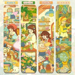 JIAMEI Kawaii 3D Cartoon Grid Space Code Goods Sorting and Storage Miniature Scene Stickers DIY Handmade Stacking Festival Gifts