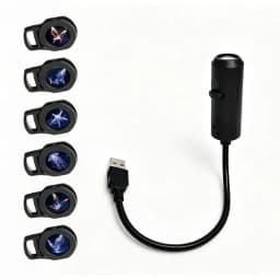 Halloween Decor Projector Lamp USB Powered LED Projection Light with Interchangeable Pattern Slides Adjustable Gooseneck Ambient